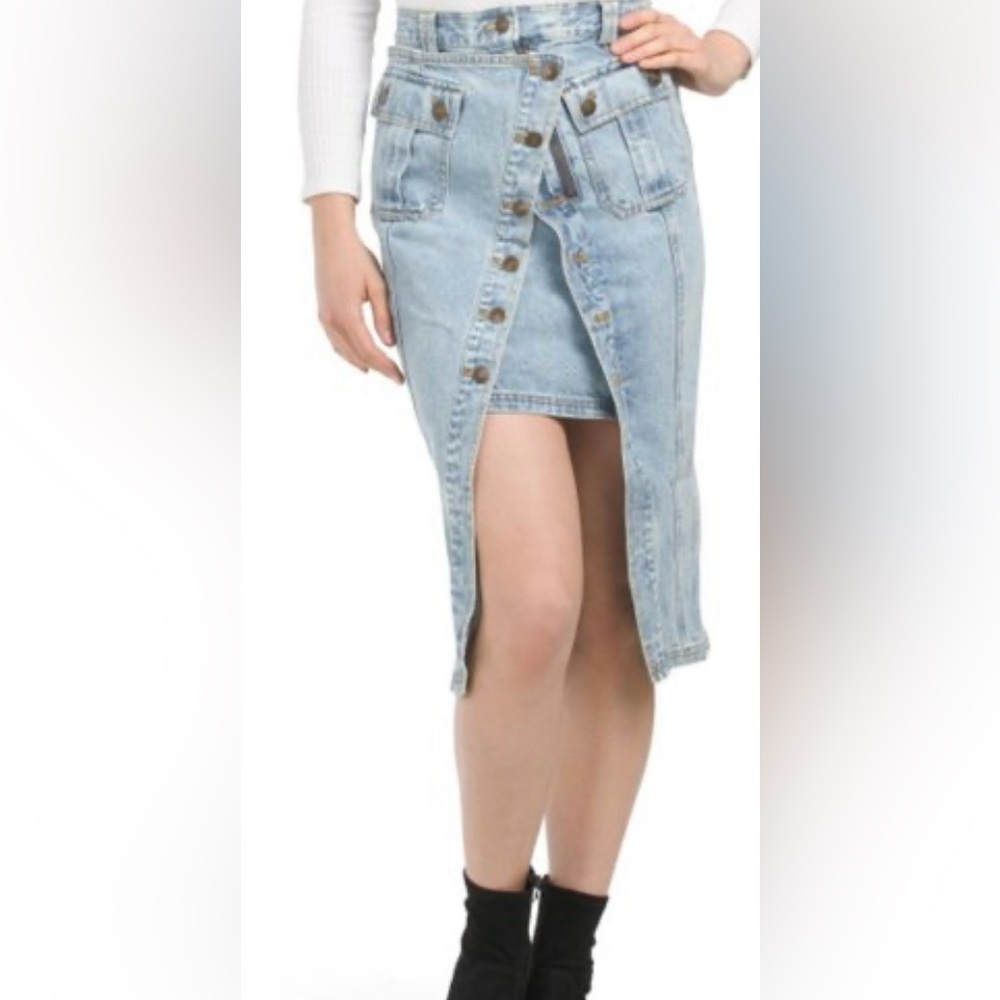 Hunter & Brown Classic Blue Denim Pencil Skirt sz L